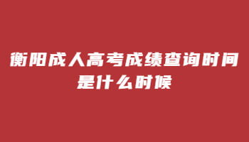 衡阳成人高考成绩查询时间是什么时候