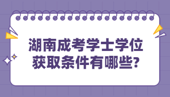 湖南成考学士学位