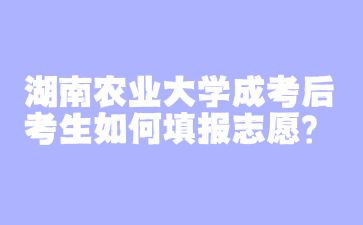 湖南农业大学成考后考生如何填报志愿?