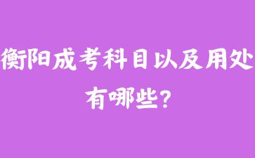 衡阳成考科目以及用处有哪些?